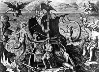 Ferdinand Magellan on board his caravel 1522