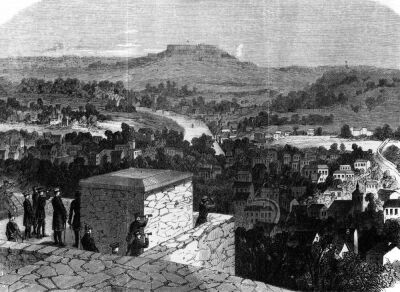 Mount Valerien seen from Louveciennes illustration from 'Illustrierte Zeitung'