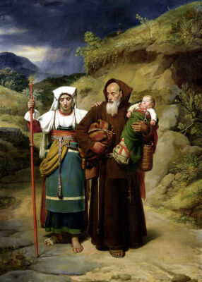 A Monk Helping a Pilgrim