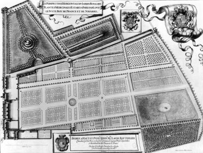Plan of the Royal Garden of the Medicinal Plants in Paris 1641