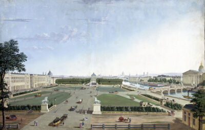 View of the Place Louis XV and the Jardin des Tuileries 1815