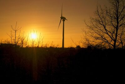 Wind Turbine at Sunset