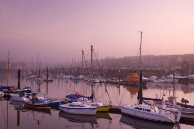 Whitby Harbour At Sunset I