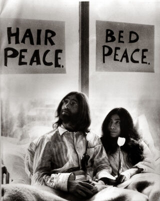 John Lennon in bed with Yoko Ono